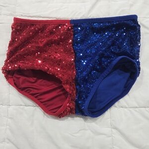 Sequin Red and Blue Women's Shorts